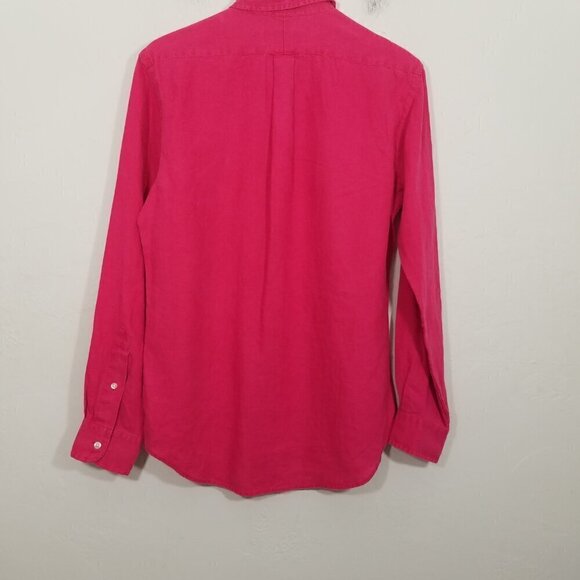 NWT Ralph Lauren 100% Linen Long Sleeve Button Up Shirt Pink Size S - Picture 5 of 6